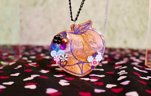 Gilded Peach Resin Necklace
